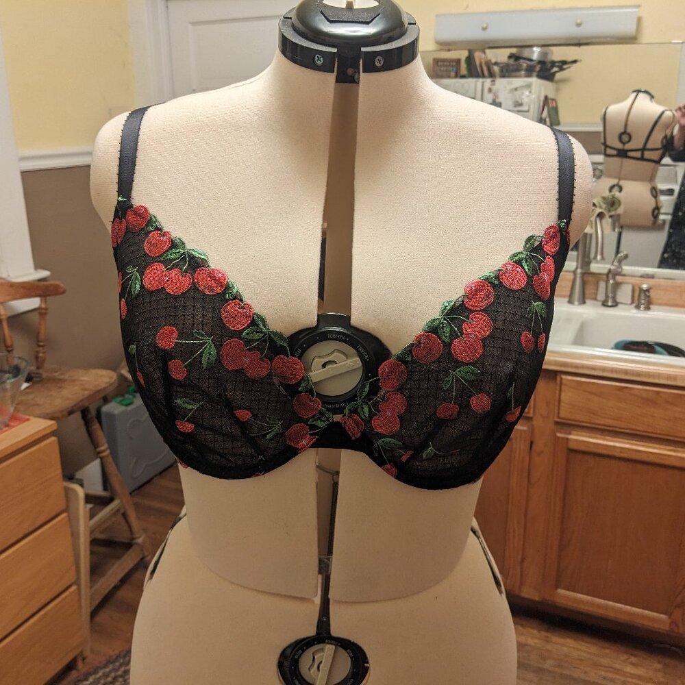 Victoria's Secret Very Sexy Embroidered Low-Cut Demi Bra in Black Cherries